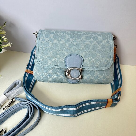 Coach Handbags - COACH light blue denim shoulder bag crossbody bag
